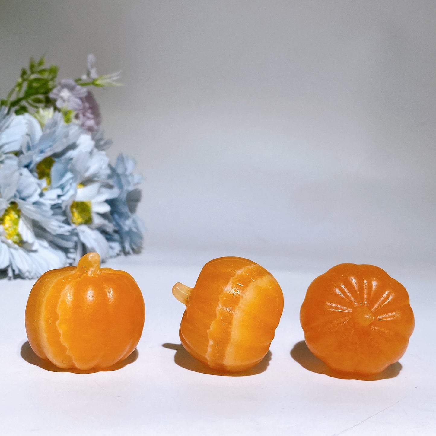 1.4" Orange Calcite Pumpkin Carving Crystal Healing Bulk Wholesale