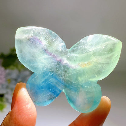 2.3" Blue Fluorite Sky Blue Butterfly Carving Crystal Healing Bulk Wholesale
