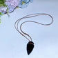Raw Black Obsidian Pendant with Rope Necklace Crystal Healing Bulk Wholesale
