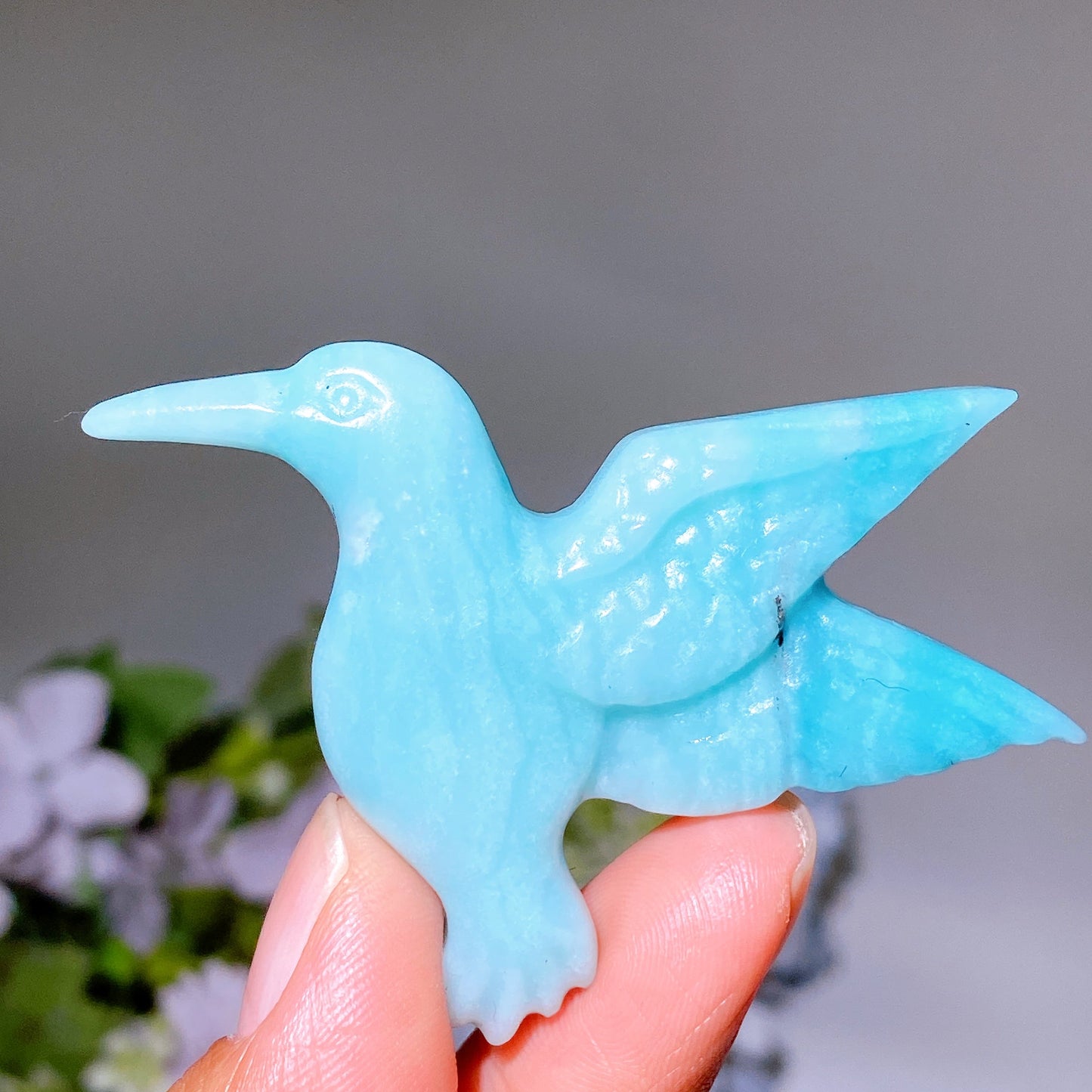 2.2" Sky Blue Hummingbird Carving Crystal Healing Bulk Wholesale