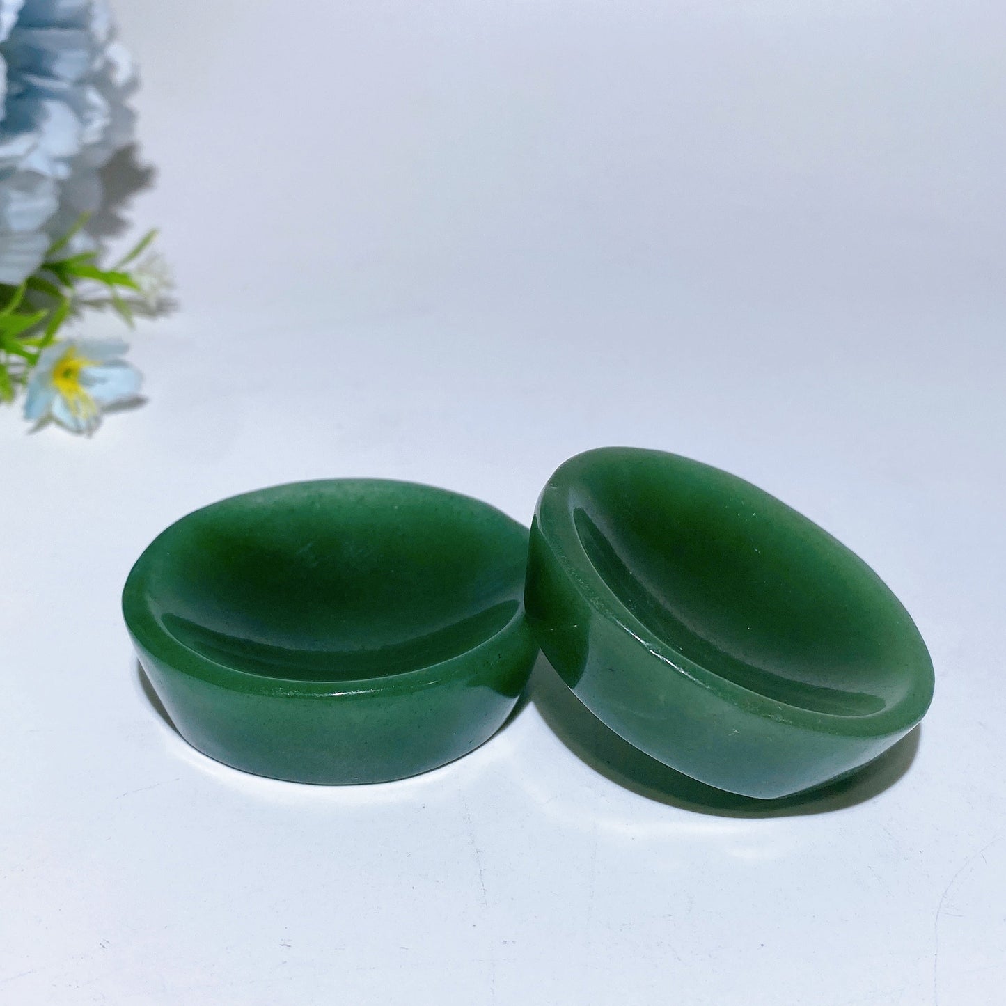 2.0"-2.2" Carnelian Green Aventurine Bowl Carving Crystal Healing Bulk Wholesale