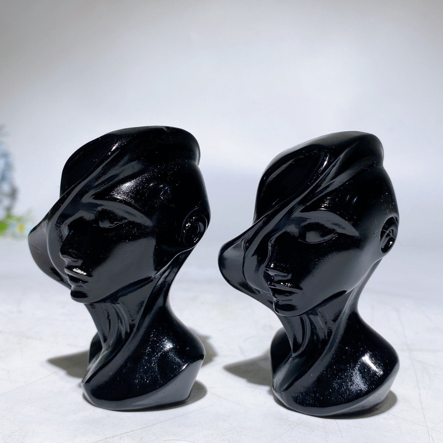 3.2" Black Obsidian Lady Carving Crystal Healing Bulk Wholesale
