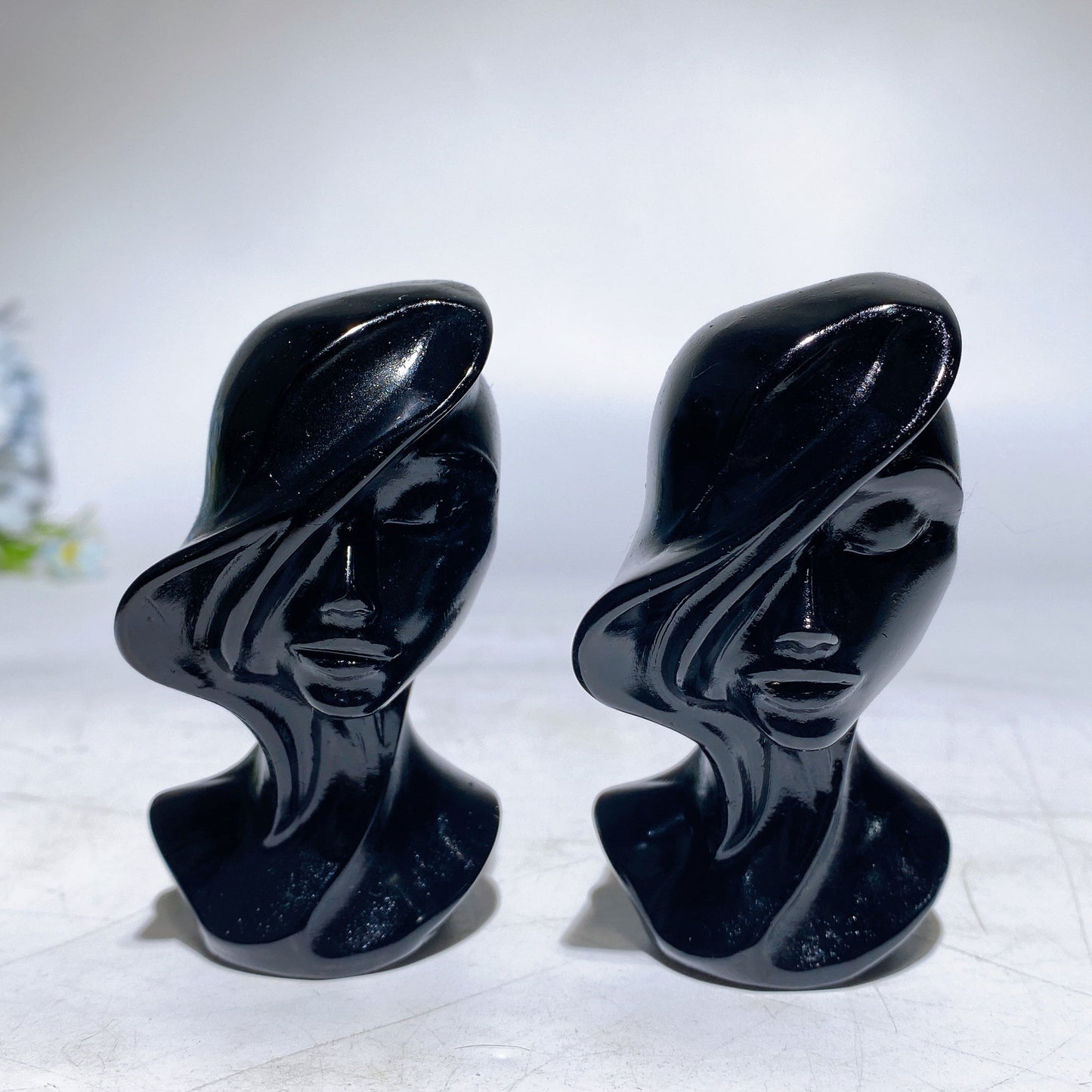 3.2" Black Obsidian Lady Carving Crystal Healing Bulk Wholesale