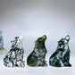 1.9" Moss Agate Wolf Carving Crystal Healing Bulk Wholesale