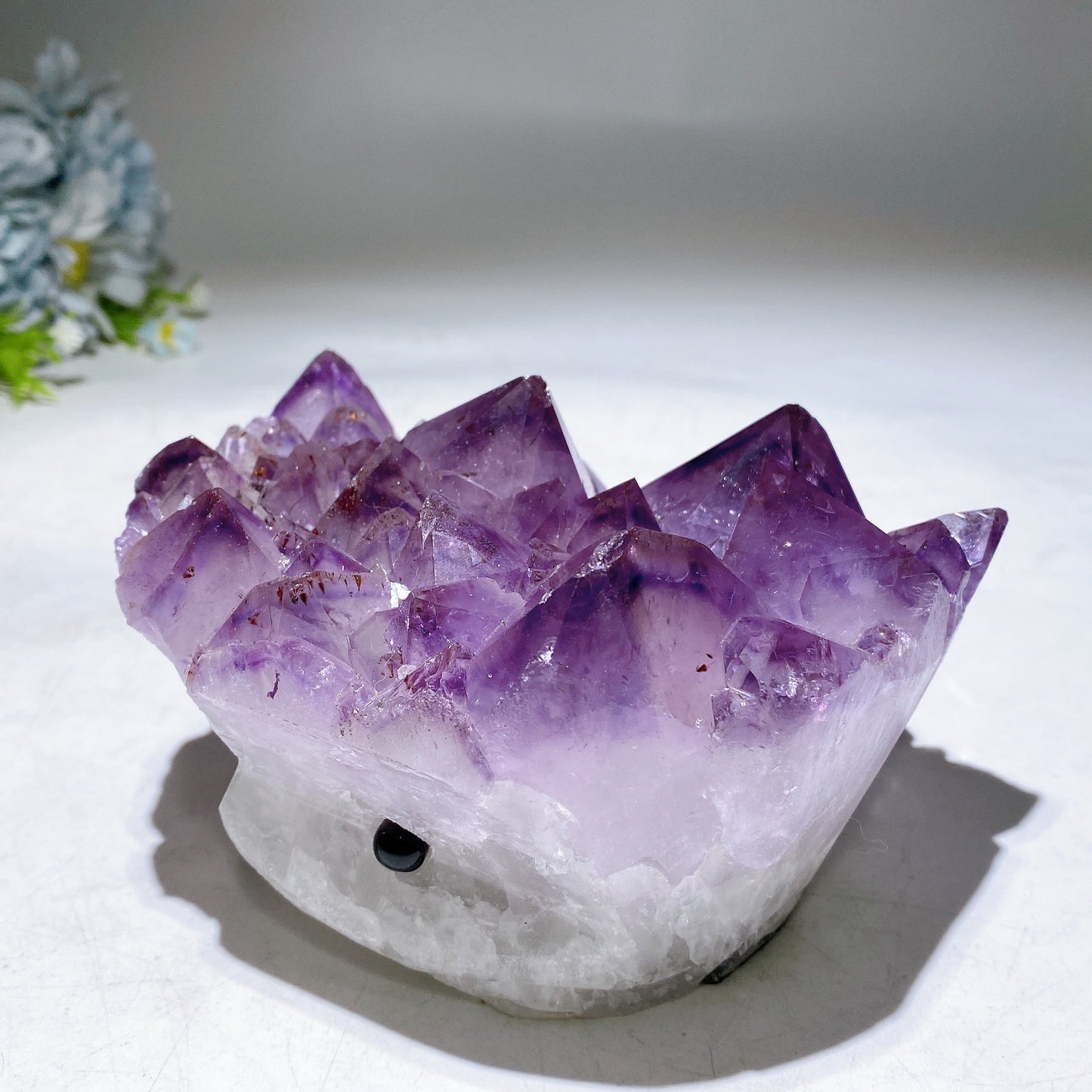 5.2" Large Unique Amethyst Cluster Goot Head Carving Crystal Healing Bulk Wholesale