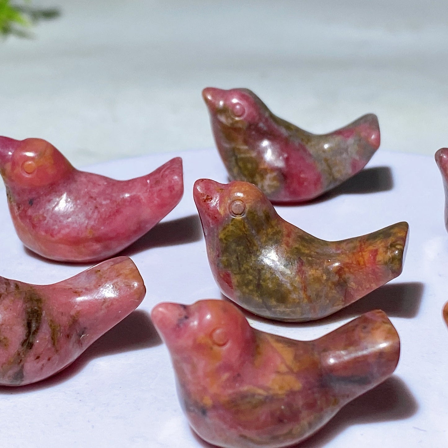 1.1" Rhodonite Bird Carving Crystal Healing Bulk Wholesale