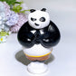 2.8"-4.0" White Jade Panda Carving with Painting Crystal Healing Bulk Wholesale