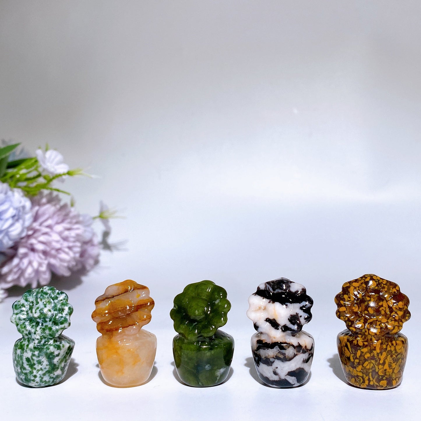 1.4" Crystal Flower Bonsai Carving Crystal Healing Bulk Wholesale