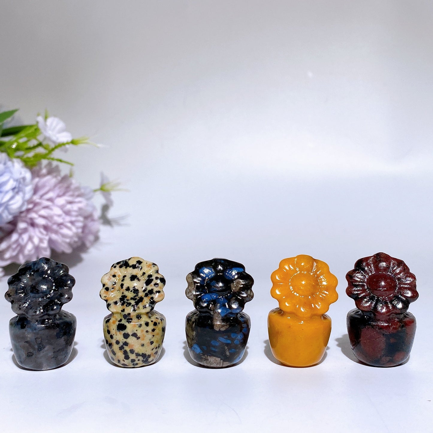 1.4" Crystal Flower Bonsai Carving Crystal Healing Bulk Wholesale