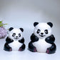 2.8"-4.0" White Jade Panda Carving with Painting Crystal Healing Bulk Wholesale