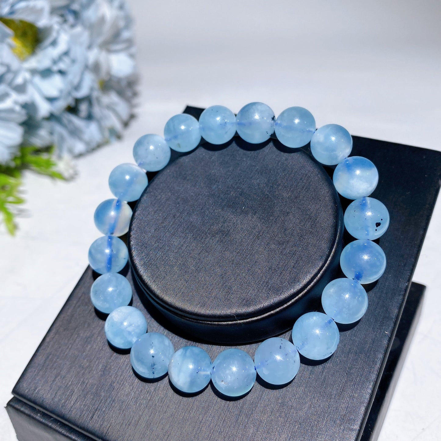 9-9.5mm Aquamarine Bracelet Crystal Healing Bulk Wholesale