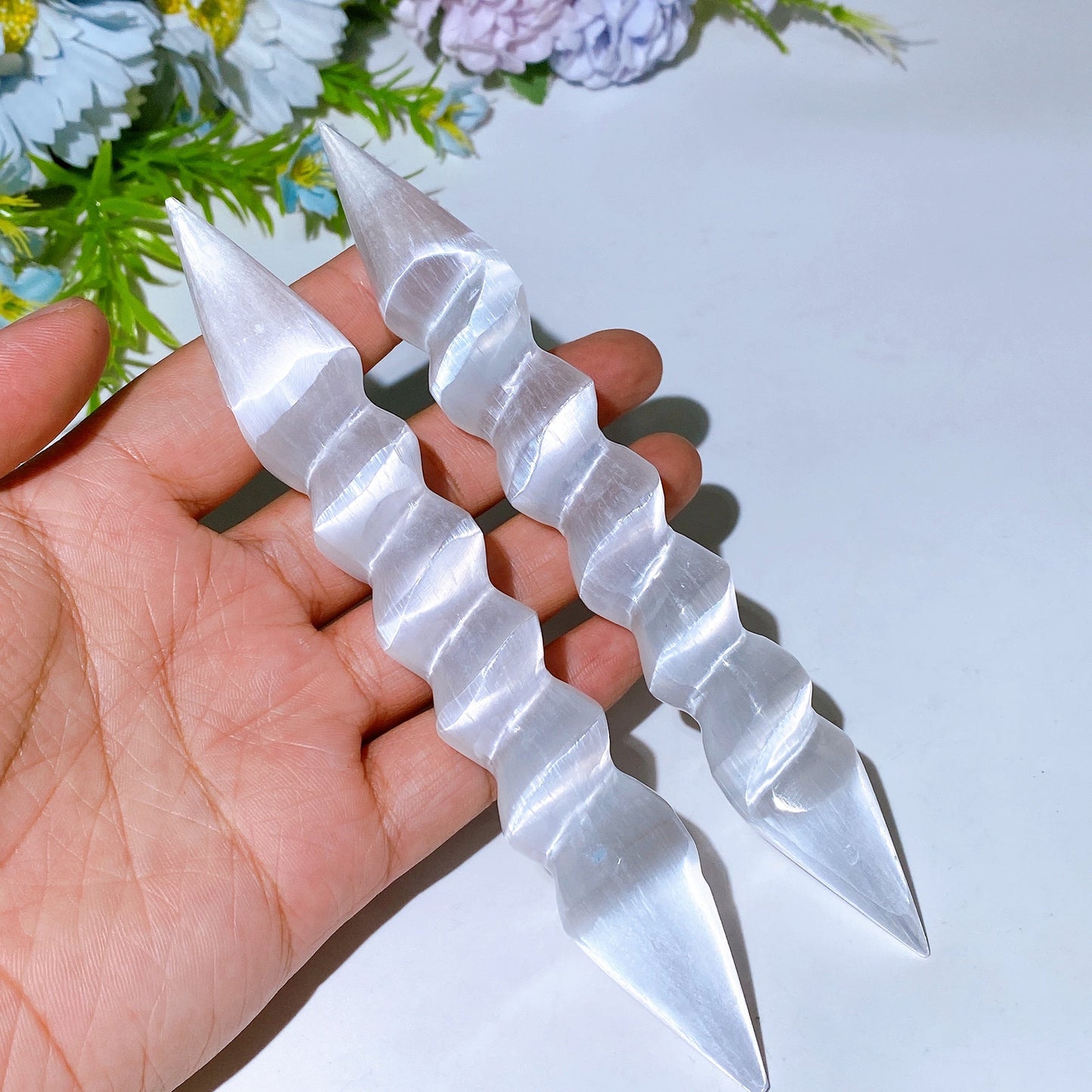 16cm Spiral Selenite Wand Crystal Healing Bulk Wholesale