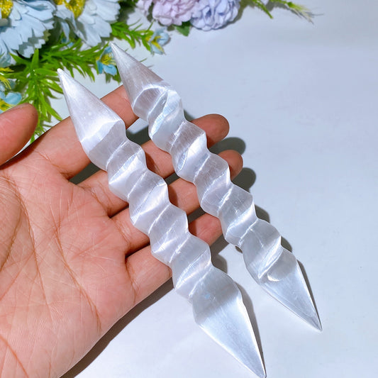 16cm Spiral Selenite Wand Crystal Healing Bulk Wholesale