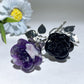 19cm Silver Stem Mixed Crystal Double Flowers Carvings Crystal Healing Bulk Wholesale