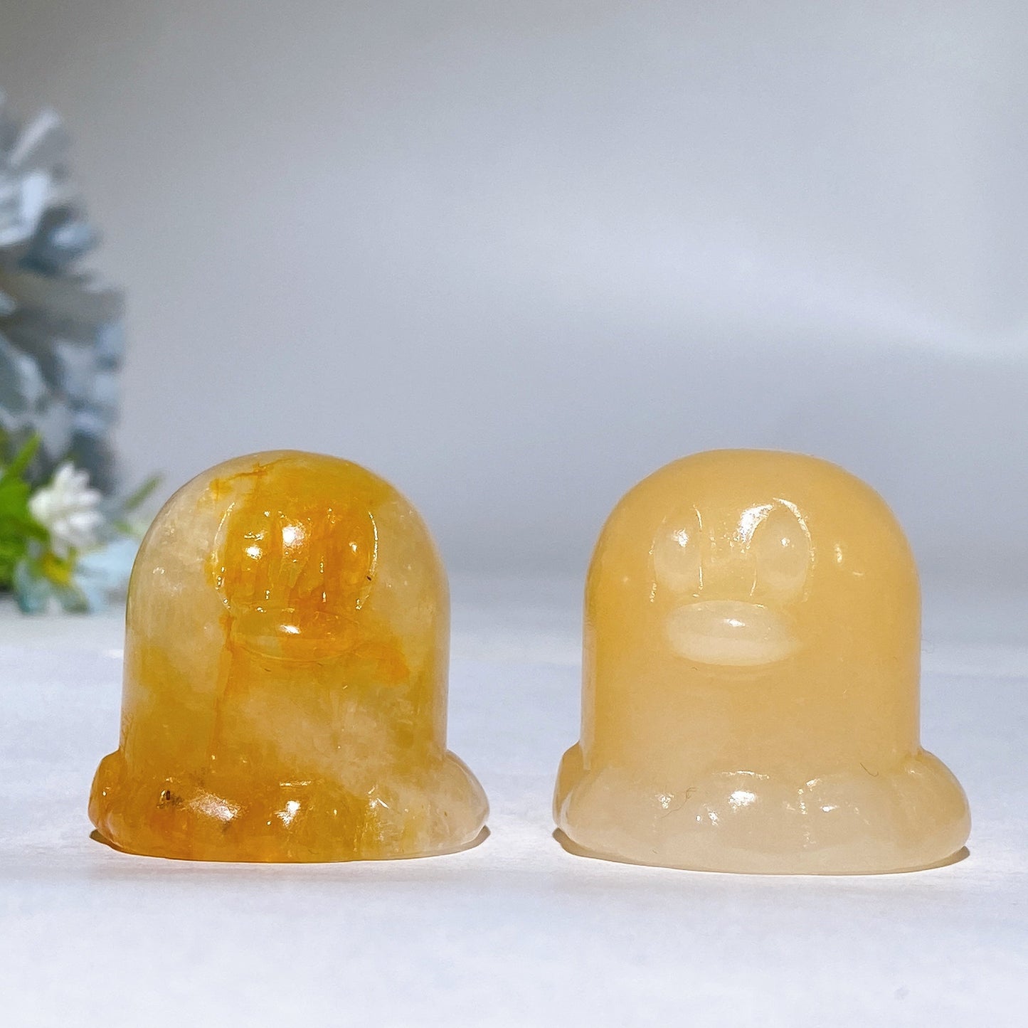 1.2" Golden Healer Orange Calcite Pokemon Diglett Carving Crystal Healing Bulk Wholesale