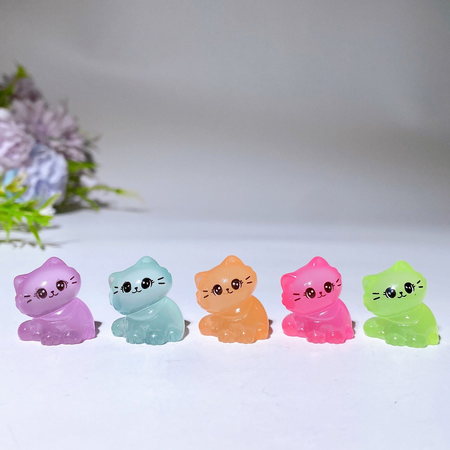 Mini Luminous Mushroom Snowman Spider Cat Crystal Healing Bulk Wholesale