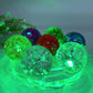 15-20cm Resin Transparent Round Plate Lamp Stand with USB Crystal Healing Bulk Wholesale