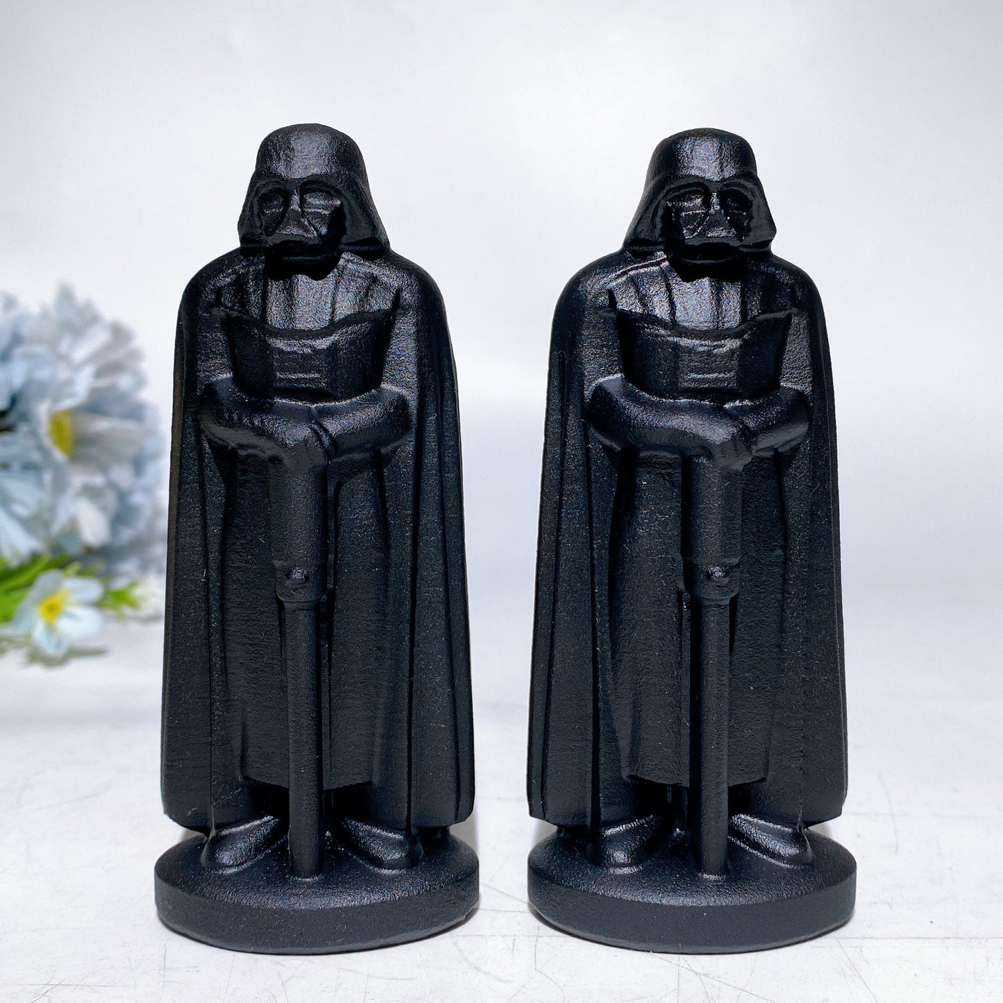 4.0" Black Obsidian Darth Vader Carving Crystal Healing Bulk Wholesale