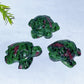 2.0" UV Reactive Ruby in Zoisite Turtle Carving Crystal Healing Bulk Wholesale