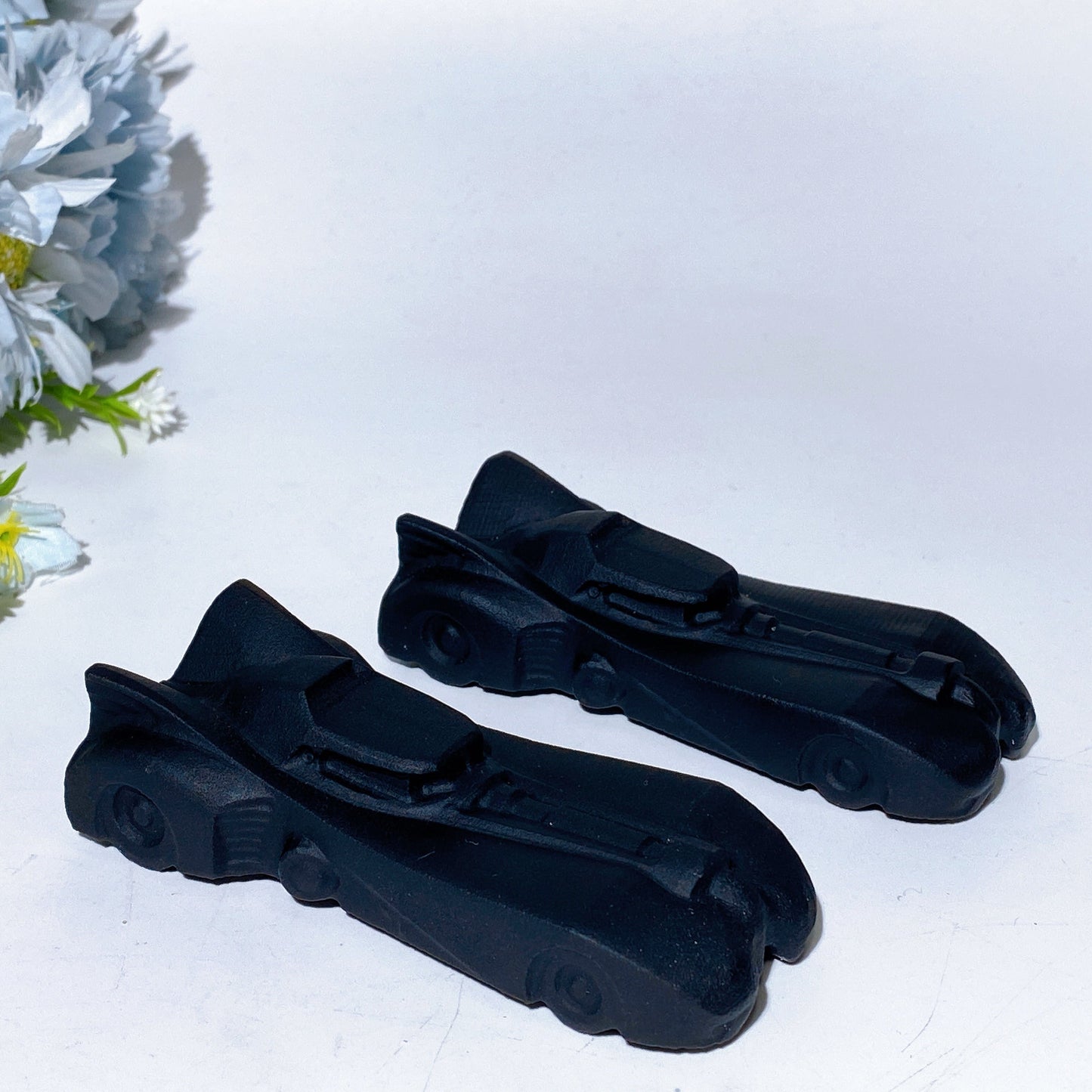 10cm Black Obsidian Race Car Carving Crystal Healing Bulk Wholesale