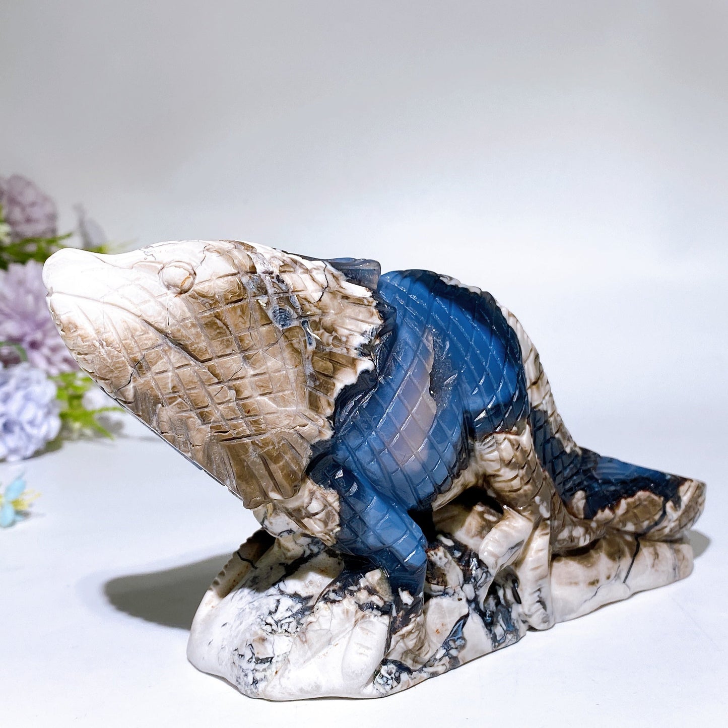 18cm UV Reactive Volcanic Agate Lizard Carving Crystal Healing Bulk Wholesale