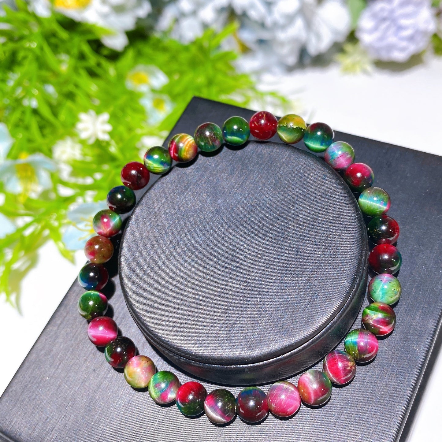 6-8mm Galaxy Tiger's Eye Bracelet Crystal Healing Bulk Wholesale