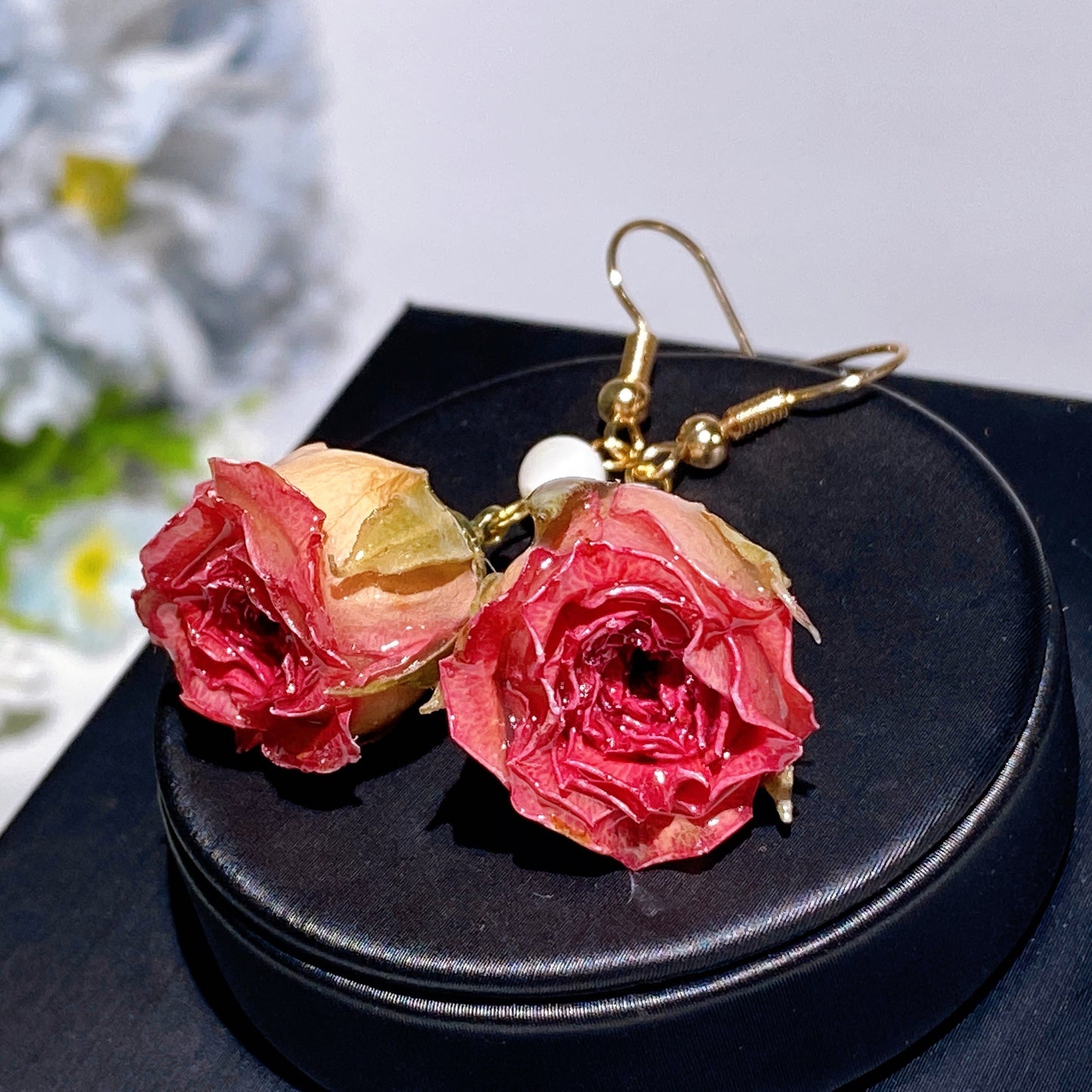 Natural Rose Flower Earring Crystal Healing Bulk Wholesale