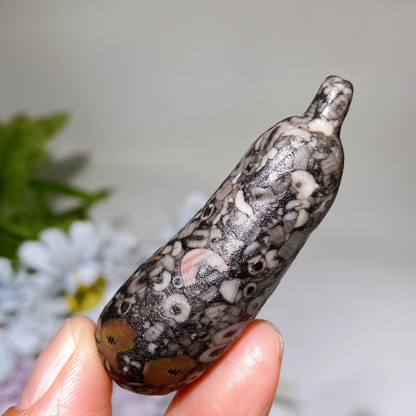 2.3" Crystal Eggplant Aubergine Vegetable Carving Crystal Healing Bulk Wholesale