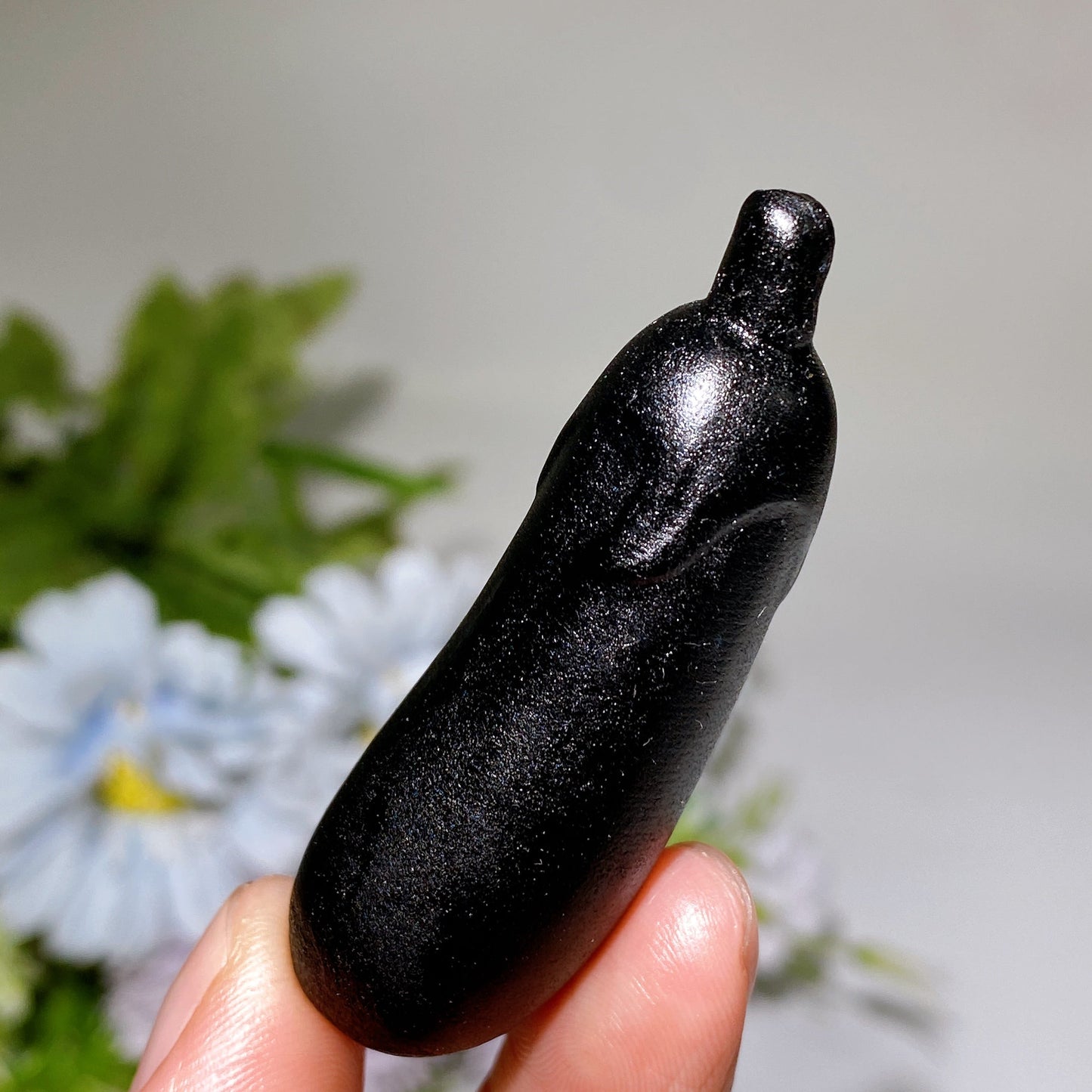 2.3" Crystal Eggplant Aubergine Vegetable Carving Crystal Healing Bulk Wholesale