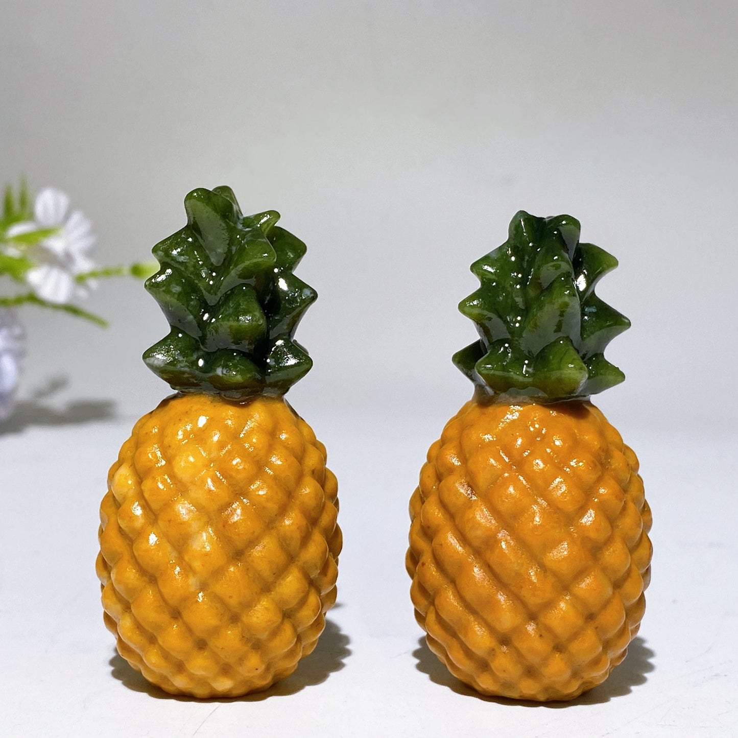 2.4" Yellow Jade Serpentine Pineapple Fruit Carving Crystal Healing Bulk Wholesale