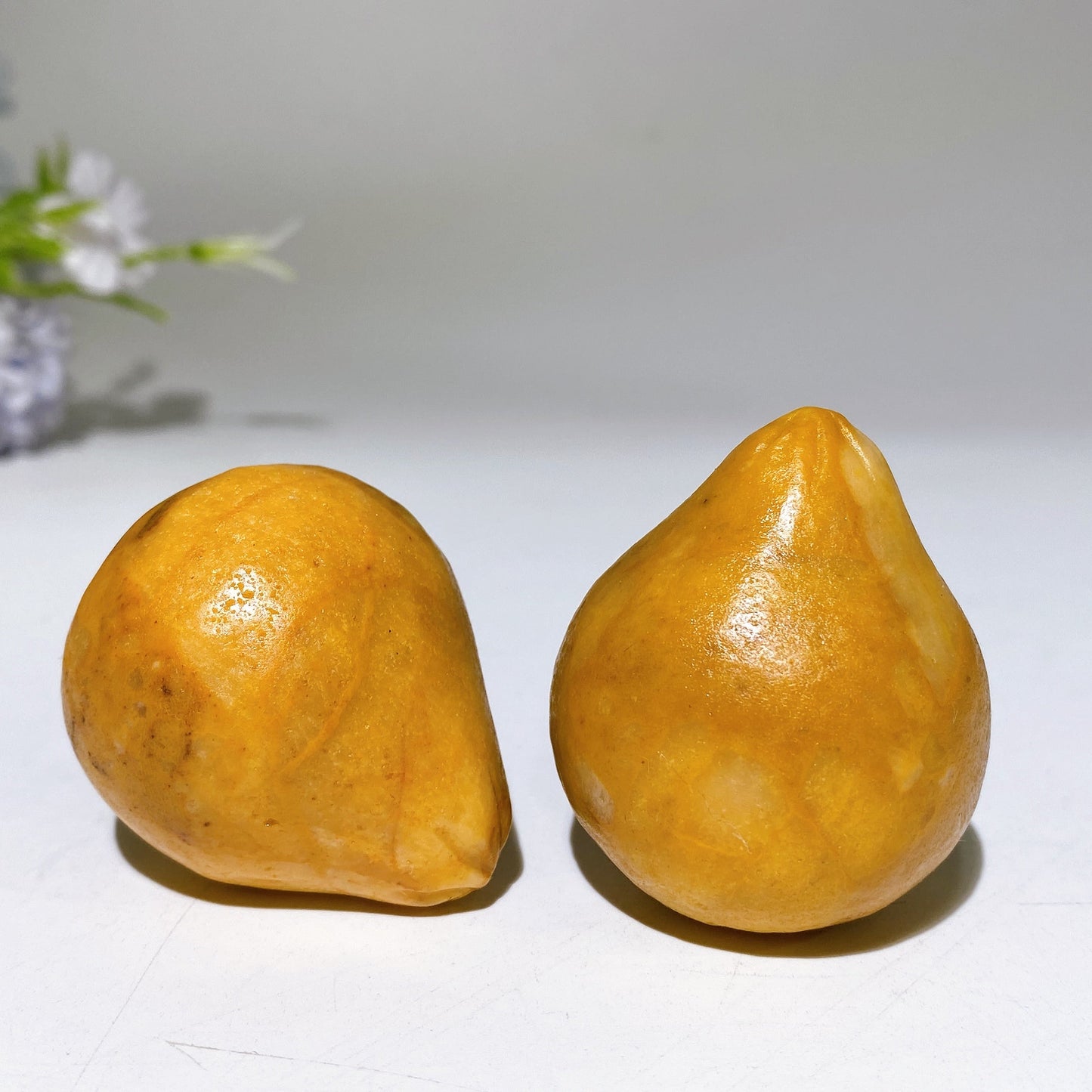 1.7" Yellow Jade Grapefruit Fruit Carving Crystal Healing Bulk Wholesale