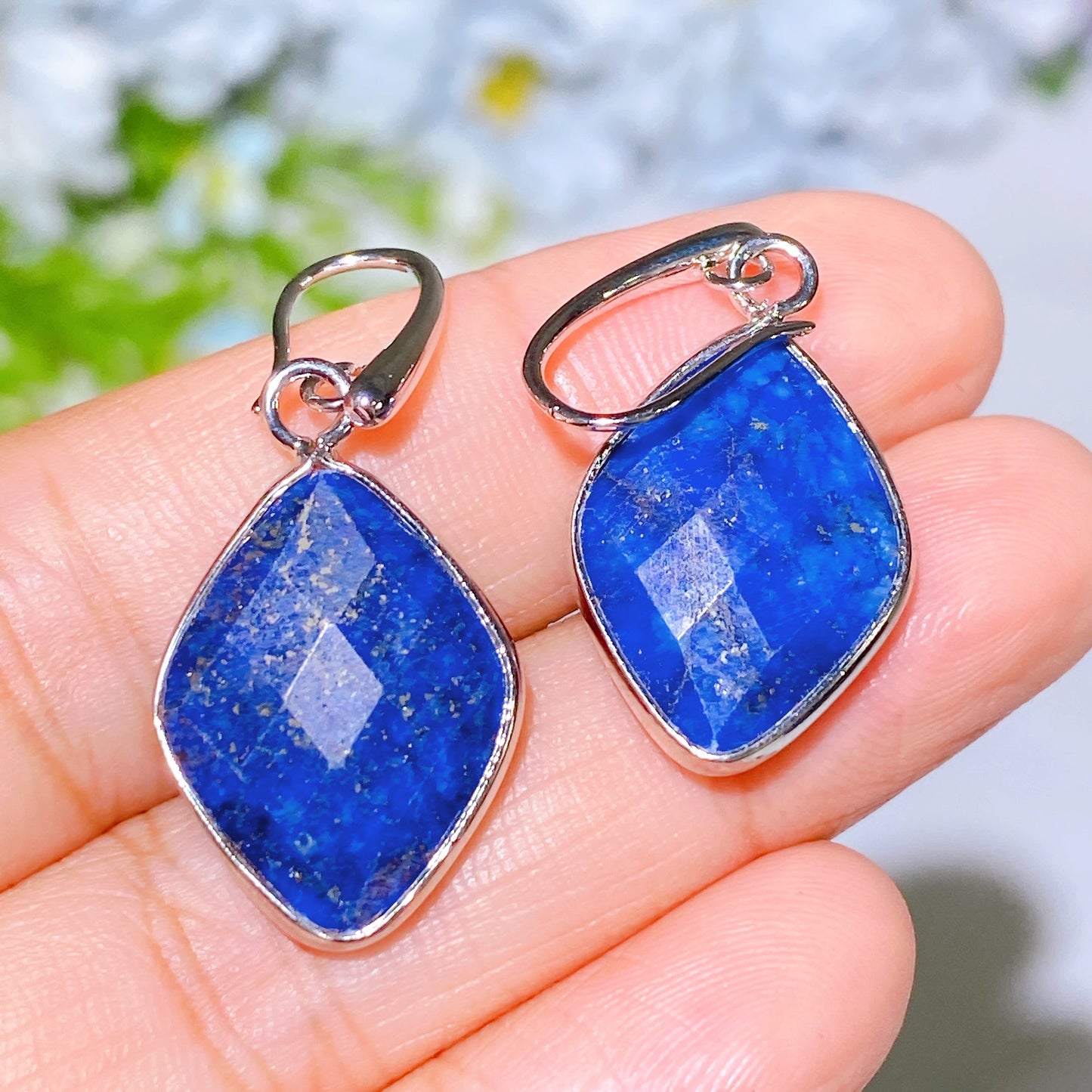 Faceted Crystal Rhombus Earrings Crystal Healing Bulk Wholesale