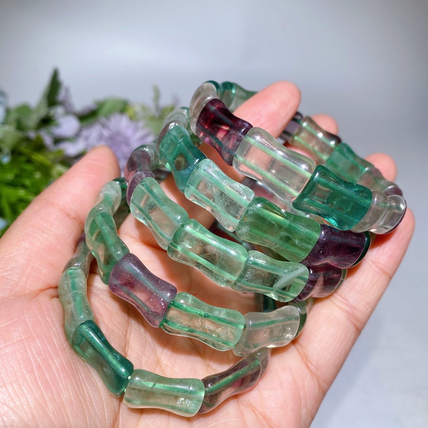 17mm Crystal Bamboo Shape Bangle Crystal Healing Bulk Wholsale