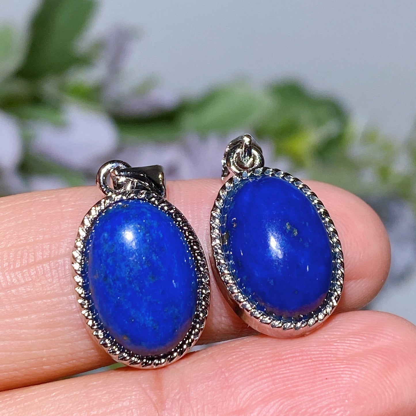 Cooper Silver Plated Lapis Blue Fluorite Pendant Crystal Healing Bulk Wholesale