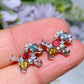925 Silver Rainbow Tourmaline Horse Ear Stud Crystal Healing Bulk Wholesale