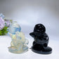 2.2" Opalite Black Obsidian Squirtle Carving Crystal Healing Bulk Wholesale