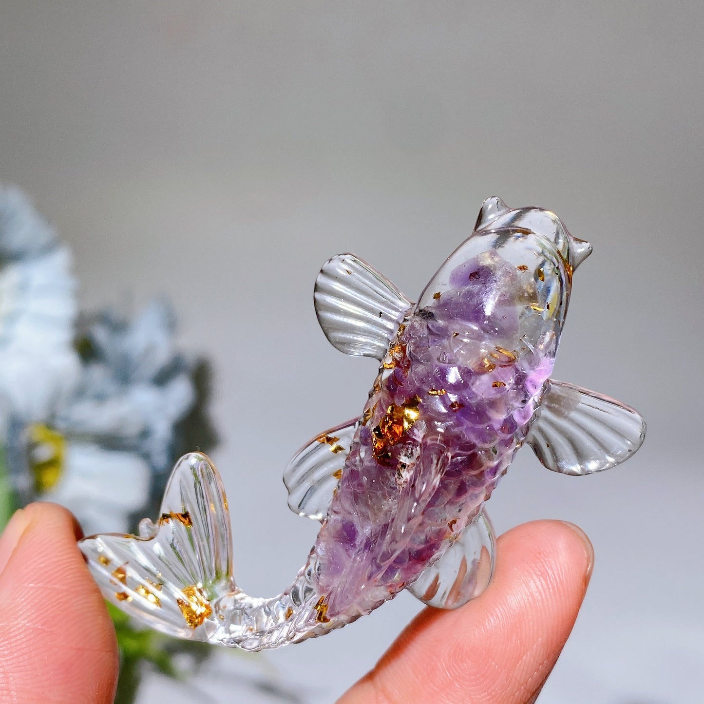 Resin Fish Infused Crystal Chips Carving Crystal Healing Bulk Wholesale