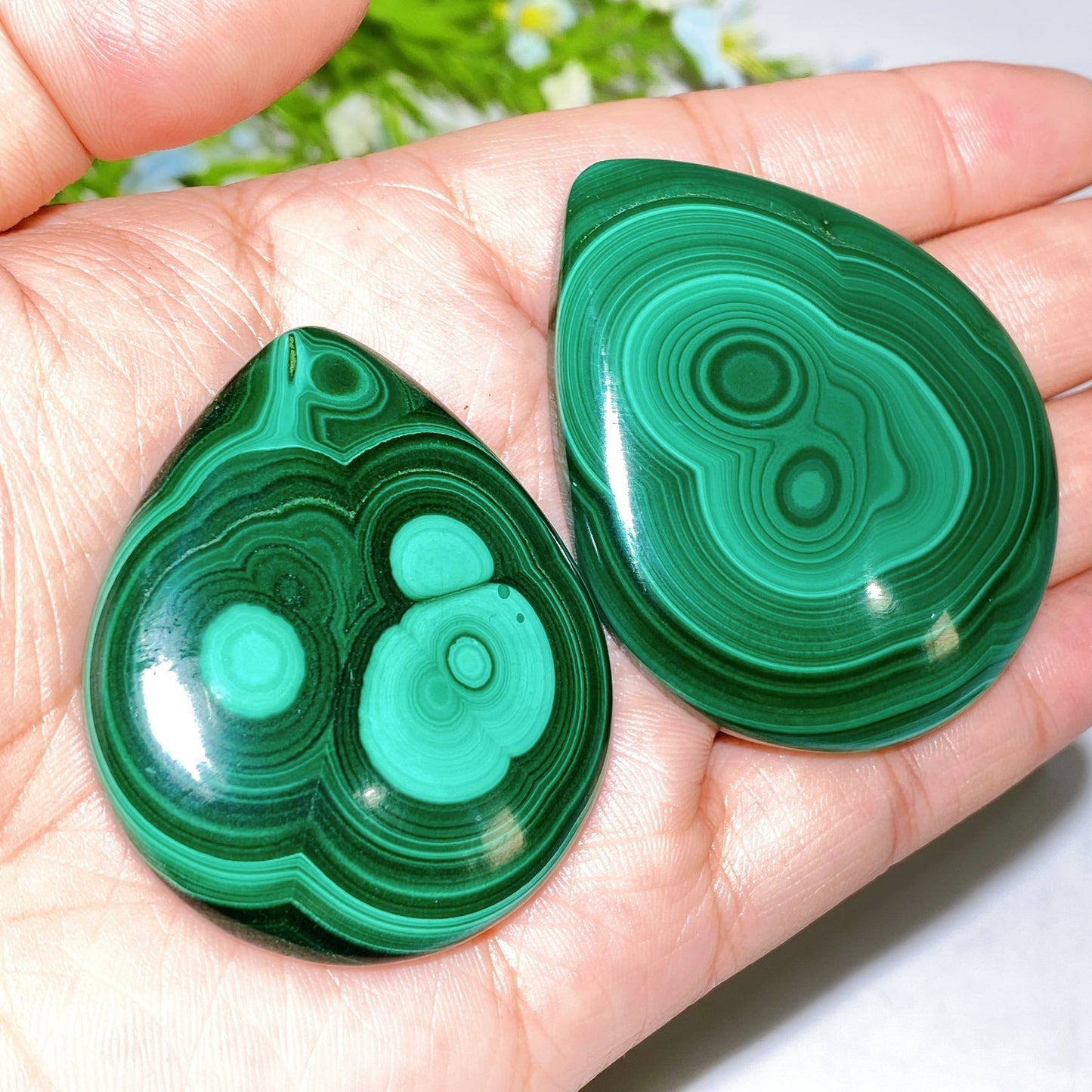 1.6"-2.2" Malachite Water-drop Shape Cabochon for Jewelry DIY Crystal Healing Bulk Wholesale