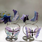 Rainbow Fluorite Moon Star Butterfly Wings Carving with Stand Crystal Healing Bulk Wholesale