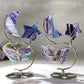 Rainbow Fluorite Moon Star Butterfly Wings Carving with Stand Crystal Healing Bulk Wholesale