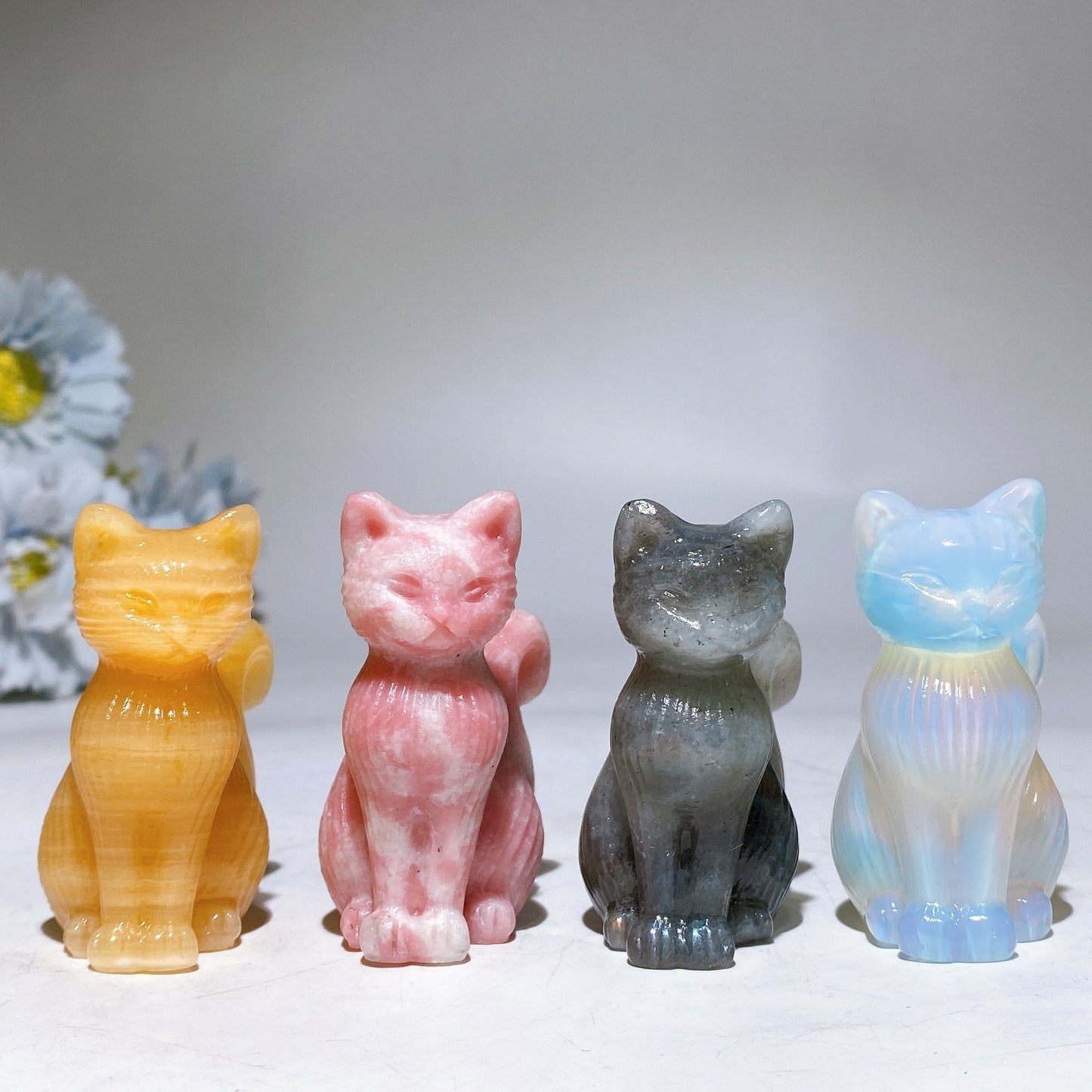 2.4" Crystal Cat Carving Crystal Healing Bulk Wholesale