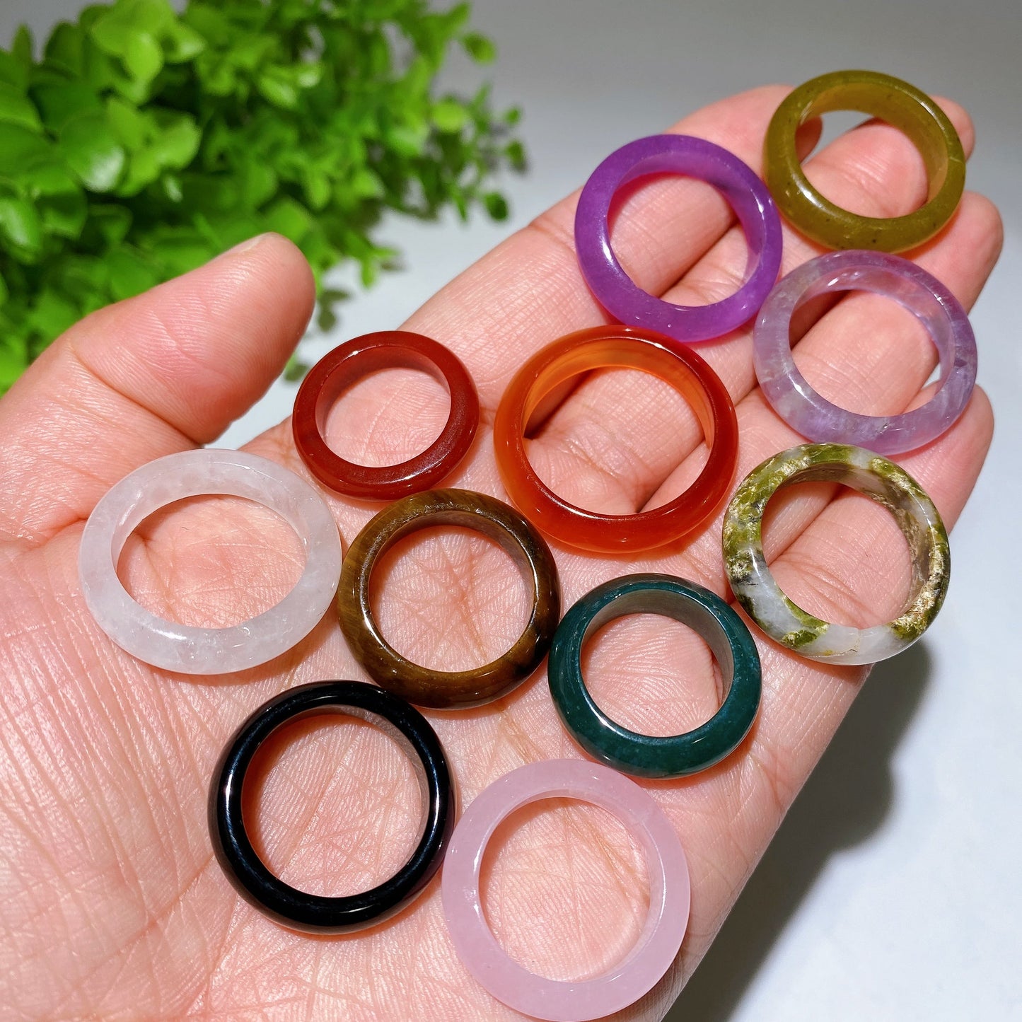 15-22mm Mixed Crystal Rings Bag Crystal Healing Bulk Wholesale