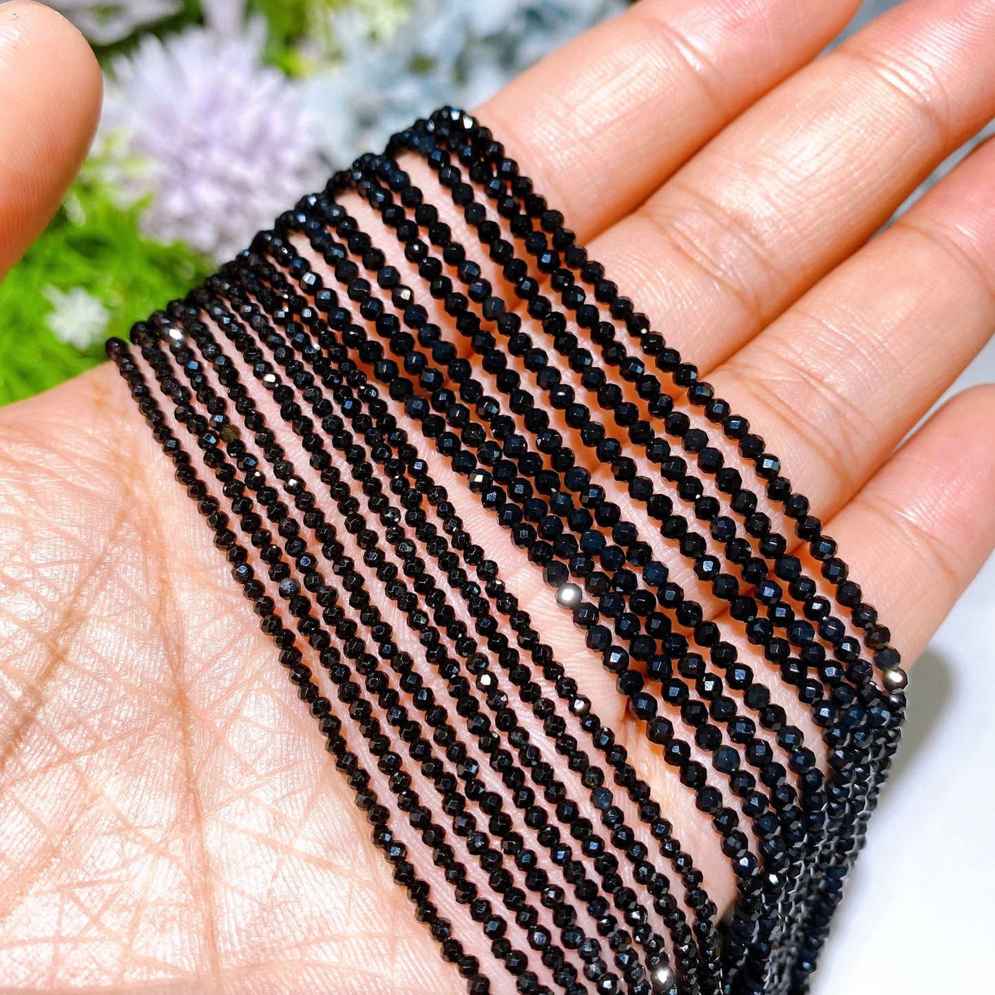 2mm Faceted Crystal Beads String Crystal Healing Bulk Wholesale