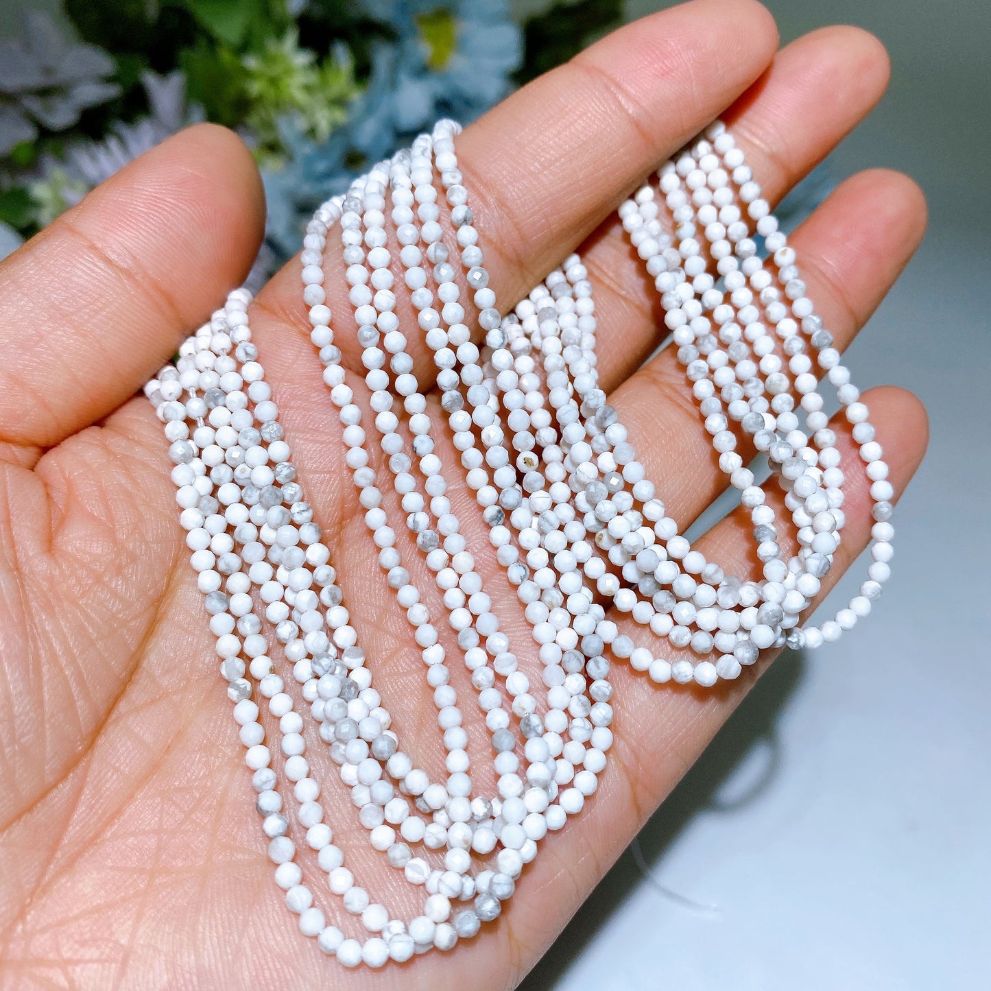 2mm Faceted Crystal Beads String Crystal Healing Bulk Wholesale