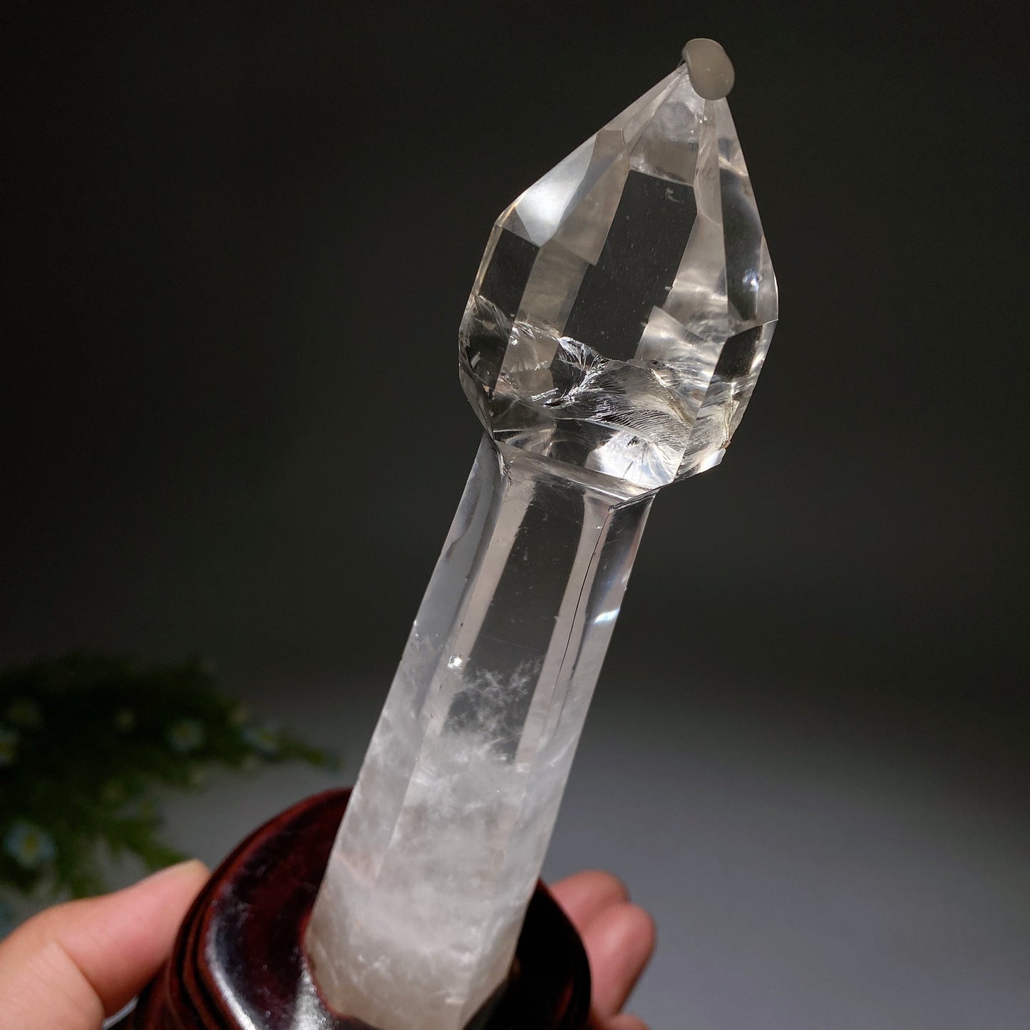 12-20cm Clear Quartz Wand with Wooden Stand Crystal Healing Bulk Wholesale