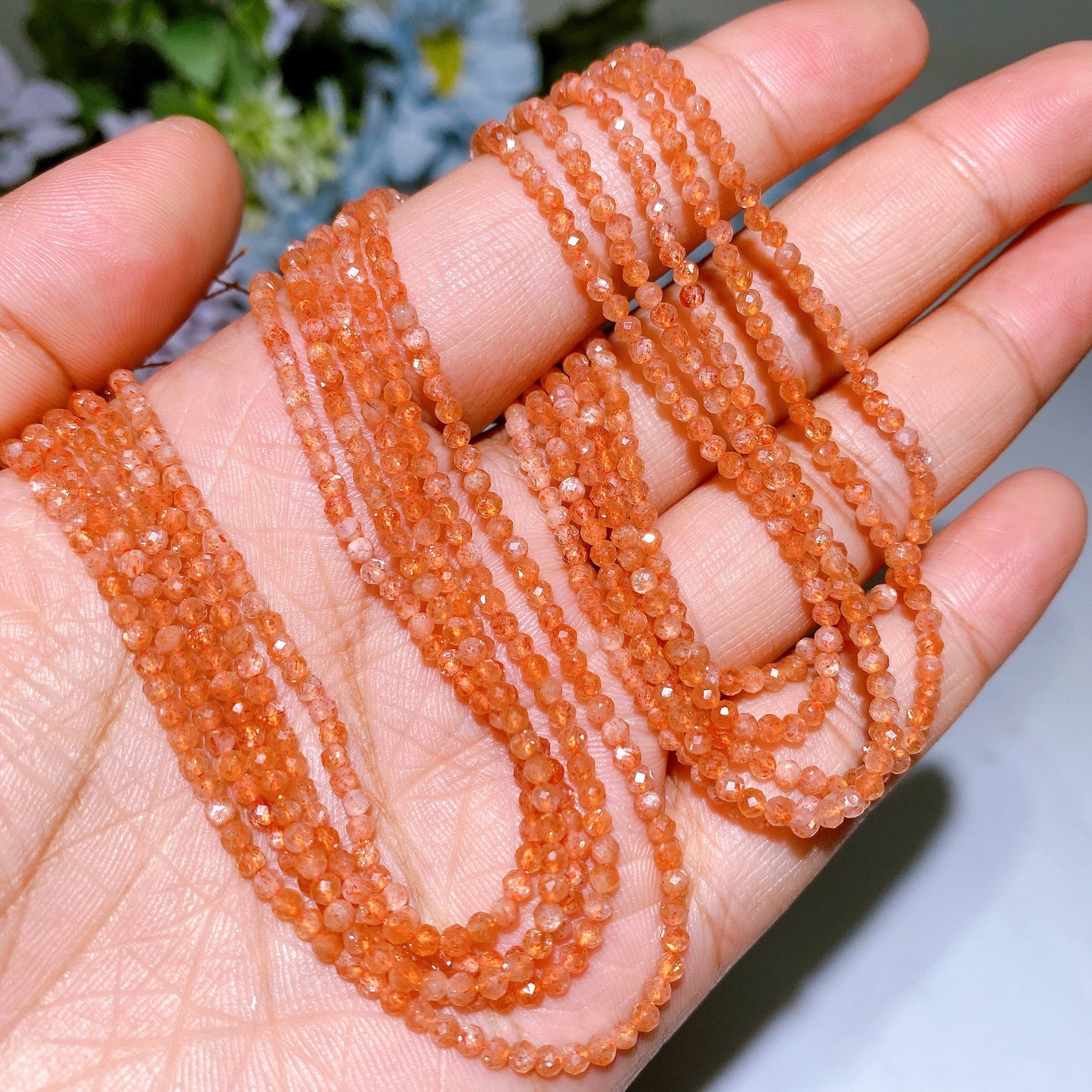 2mm Faceted Crystal Beads String Crystal Healing Bulk Wholesale