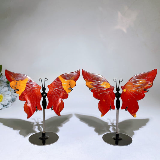 Mookite Butterfly Wings Carving with Stand Crystal Healing Bulk Wholesale