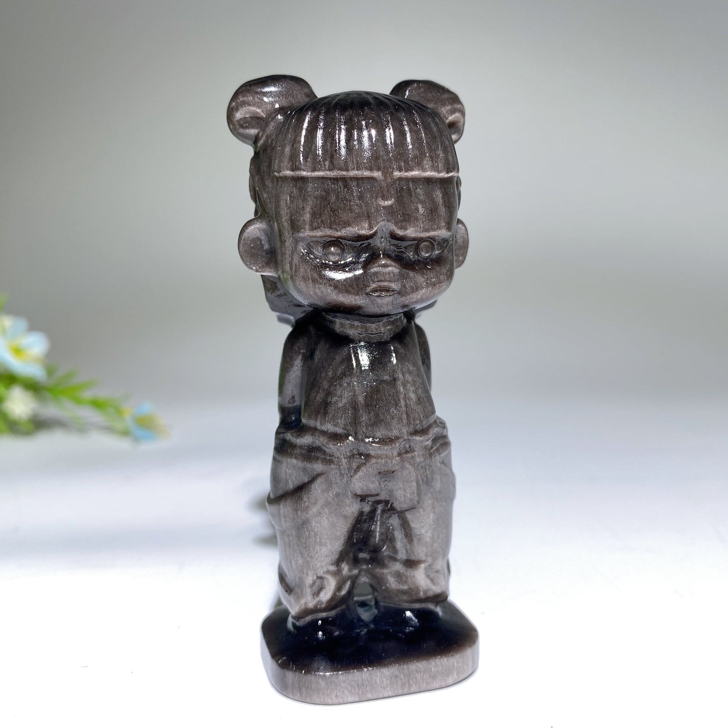 3.5" Obsidian Nezha Carving Crystal Healing Bulk Wholesale