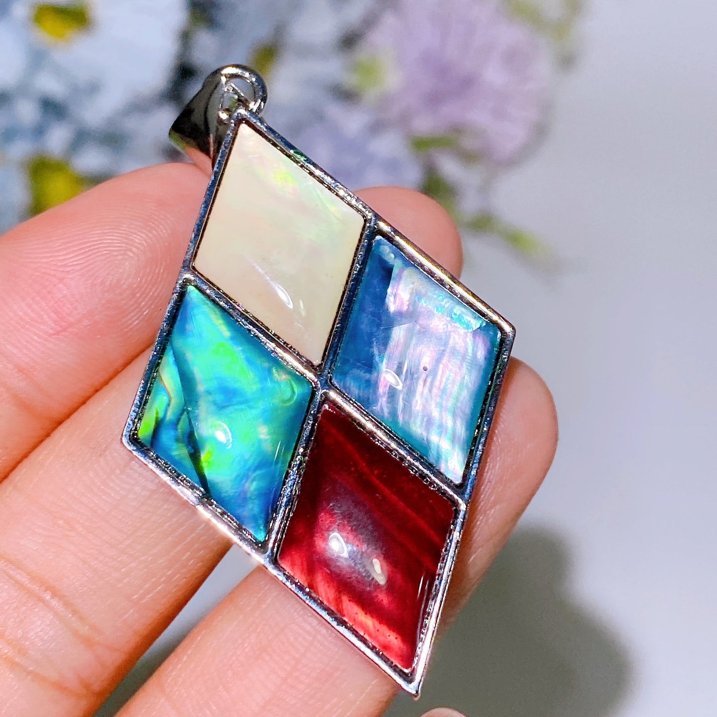 Abalone Shell Rhombus Pendant Crystal Healing Bulk Wholesale
