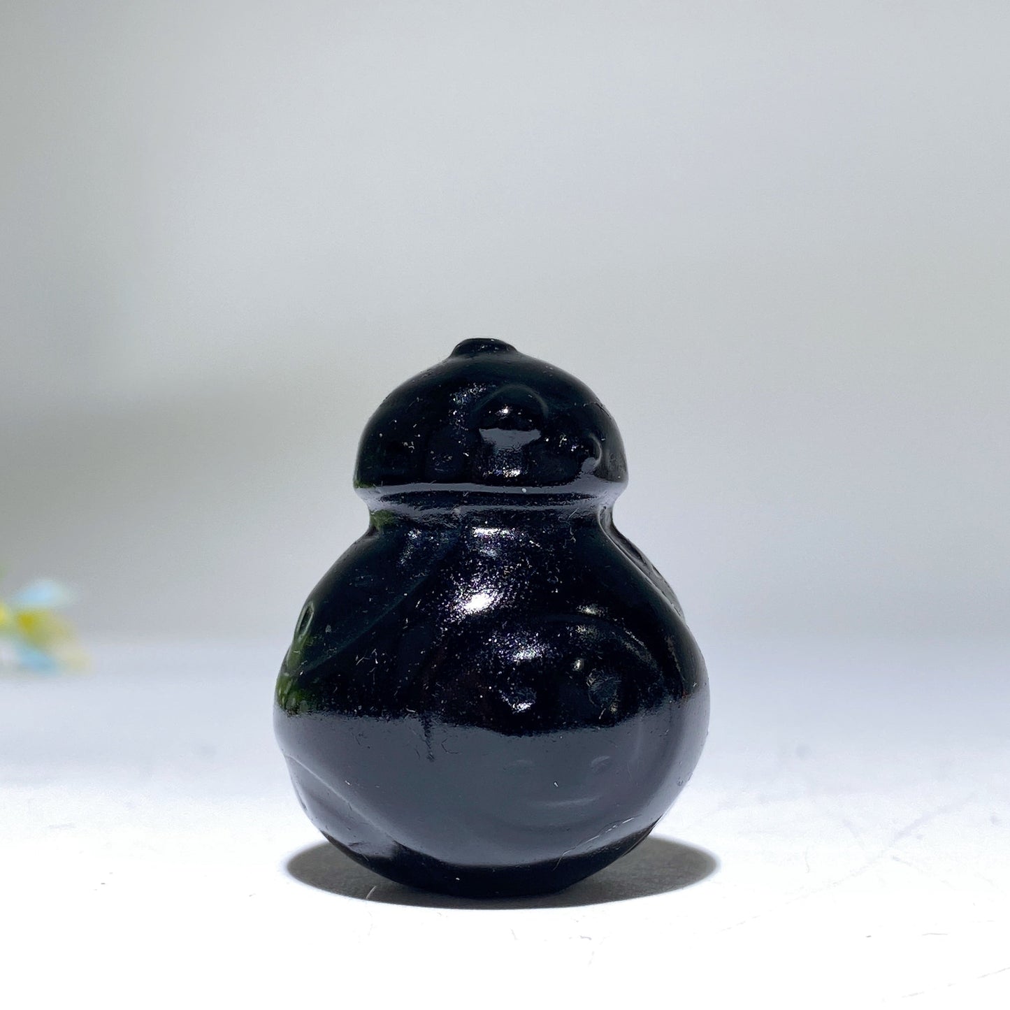 1.4" Black Obsidian Star Wars Carving Crystal Healing Bulk Wholesale